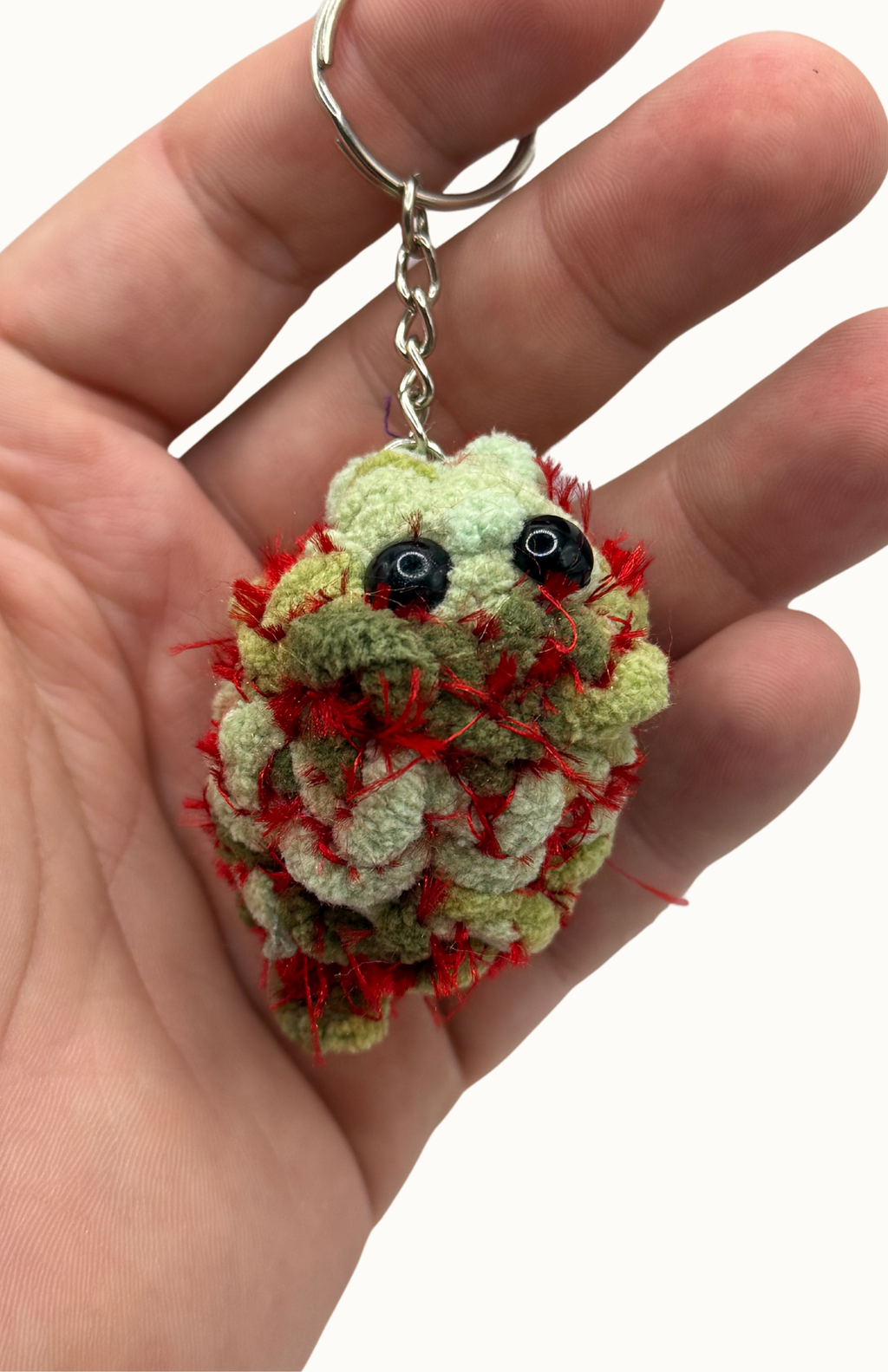 Red Tri-Color Keychain