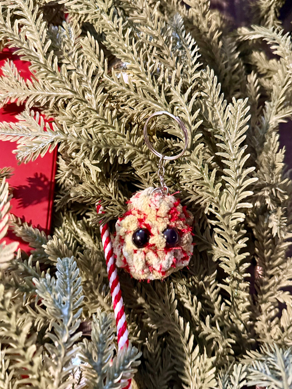 Red Tri-Color Keychain