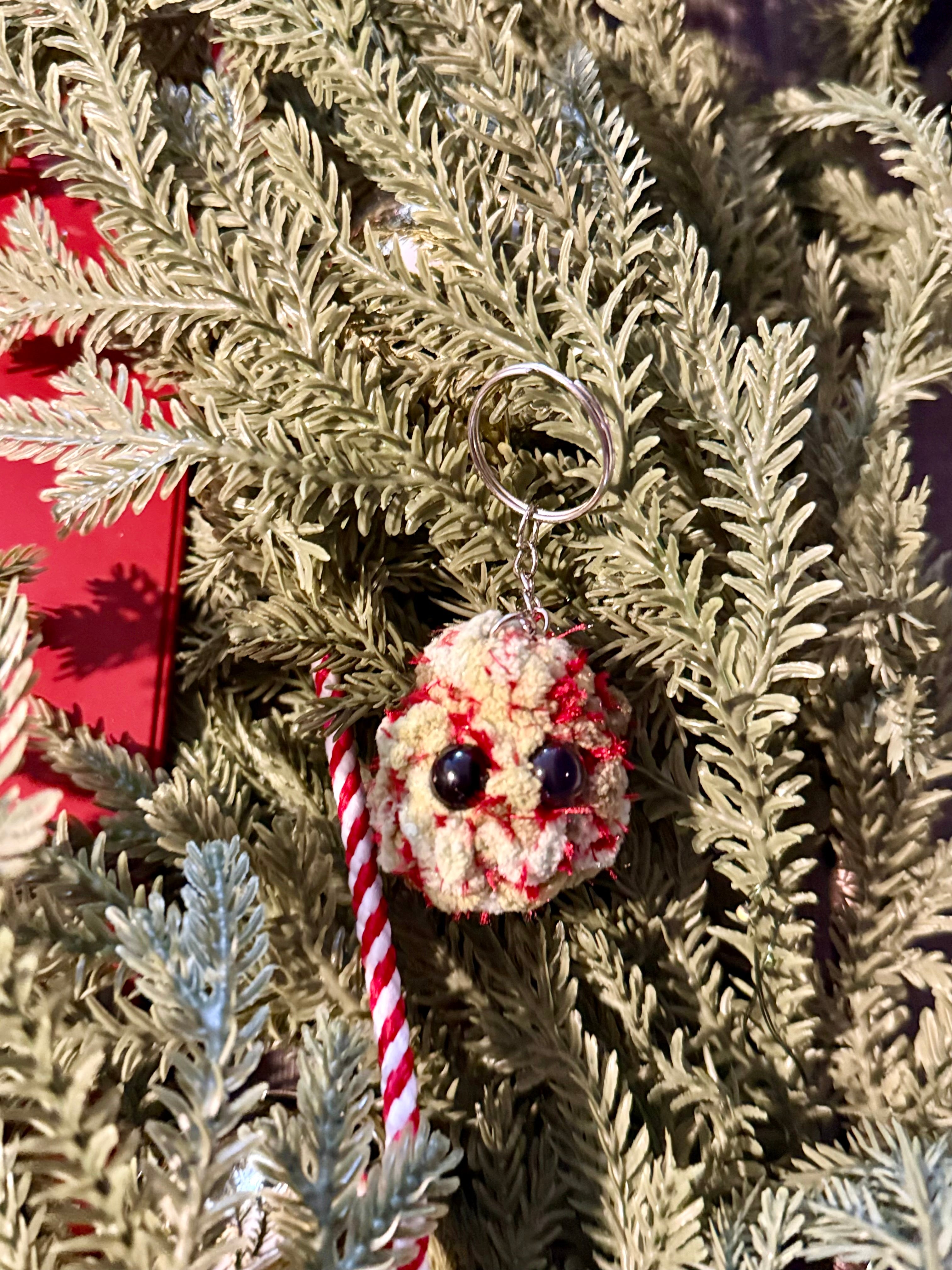 Red Tri-Color Keychain