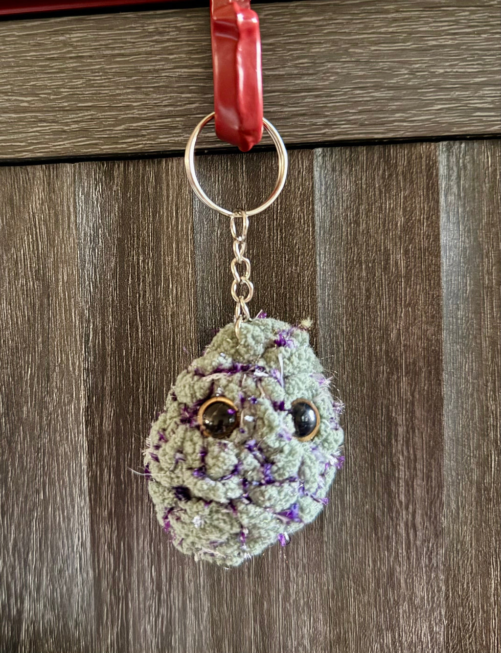 Purple & White Keychain