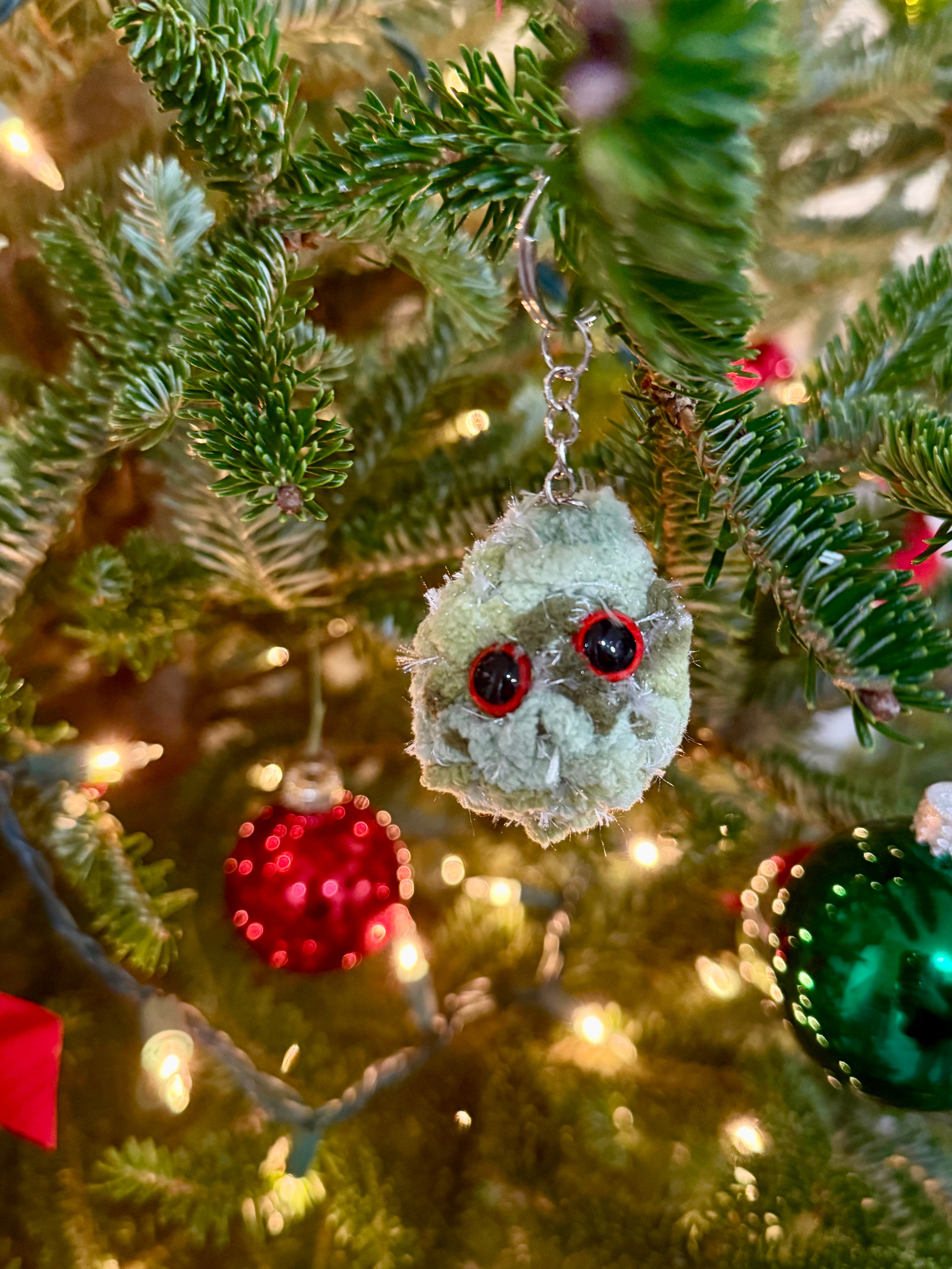 White Tri-Color Keychain