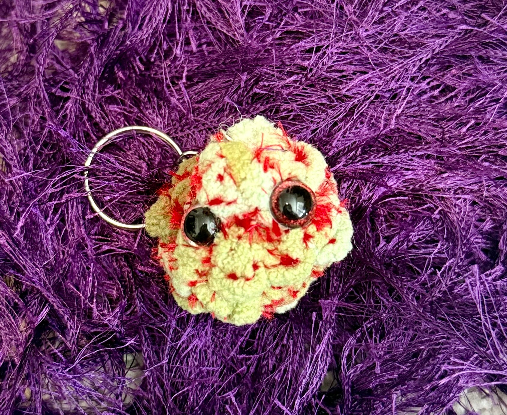 Red Tri-Color Keychain