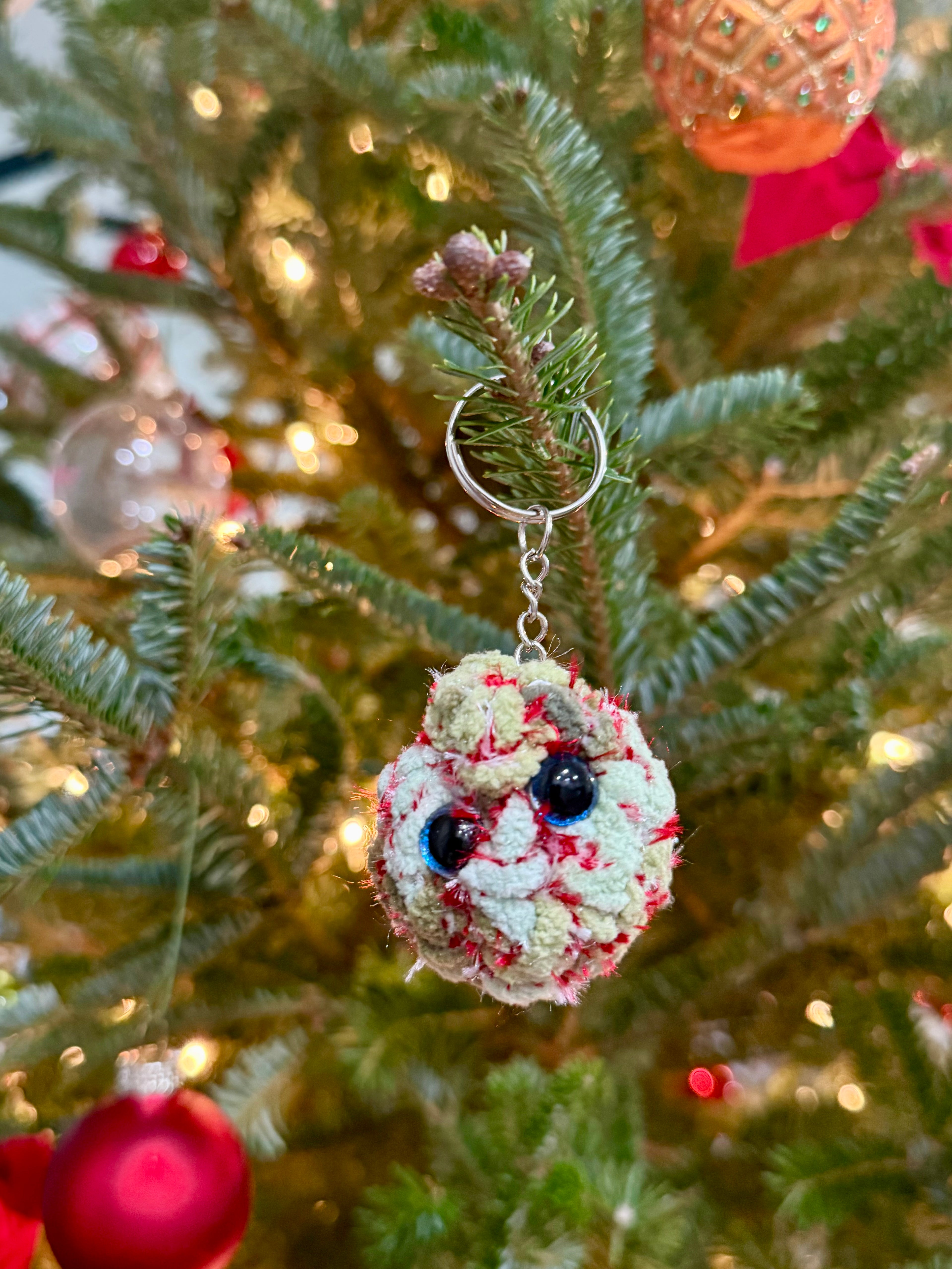 Red & White Tri-Color Keychain