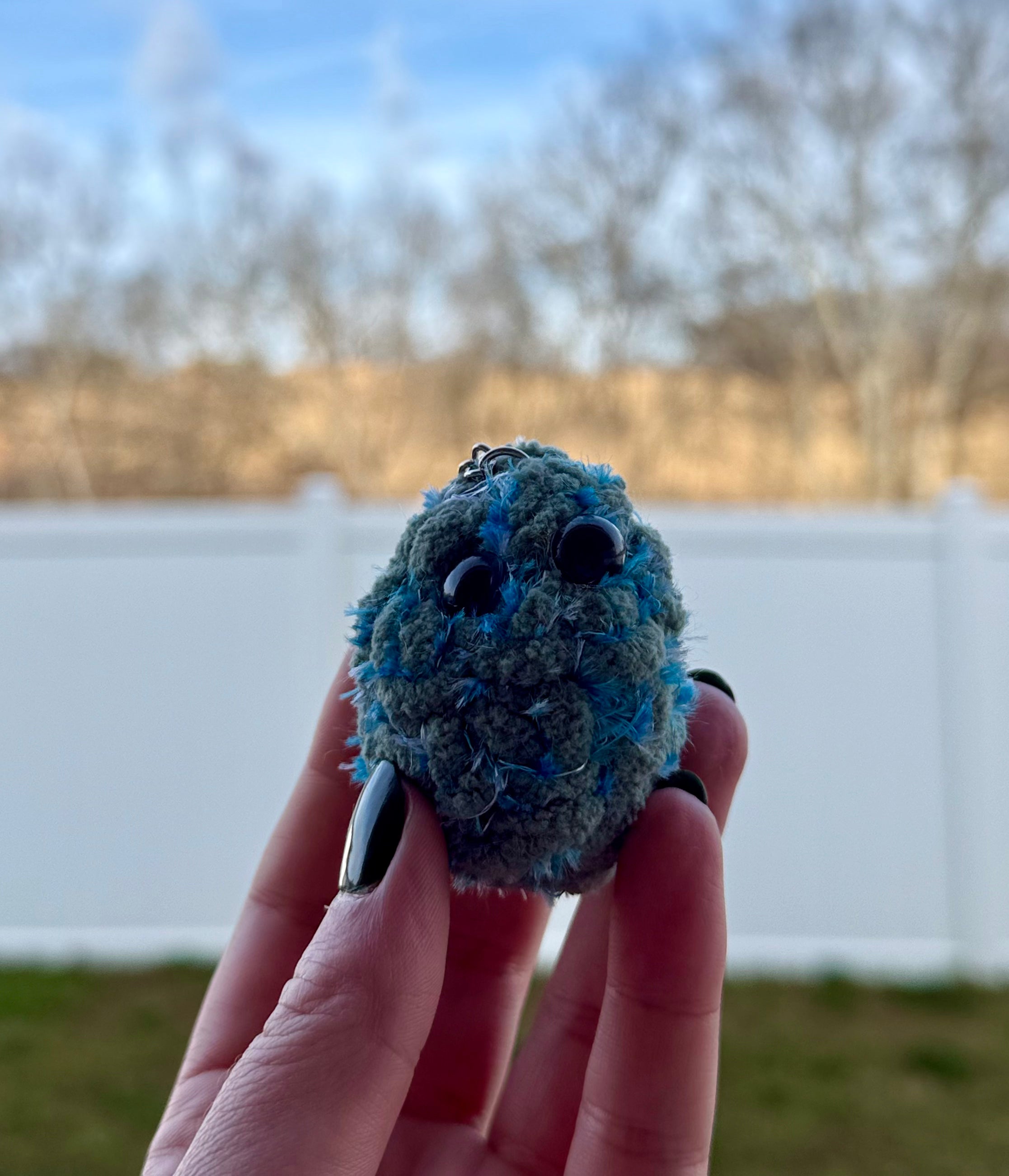 Blue & White Keychain