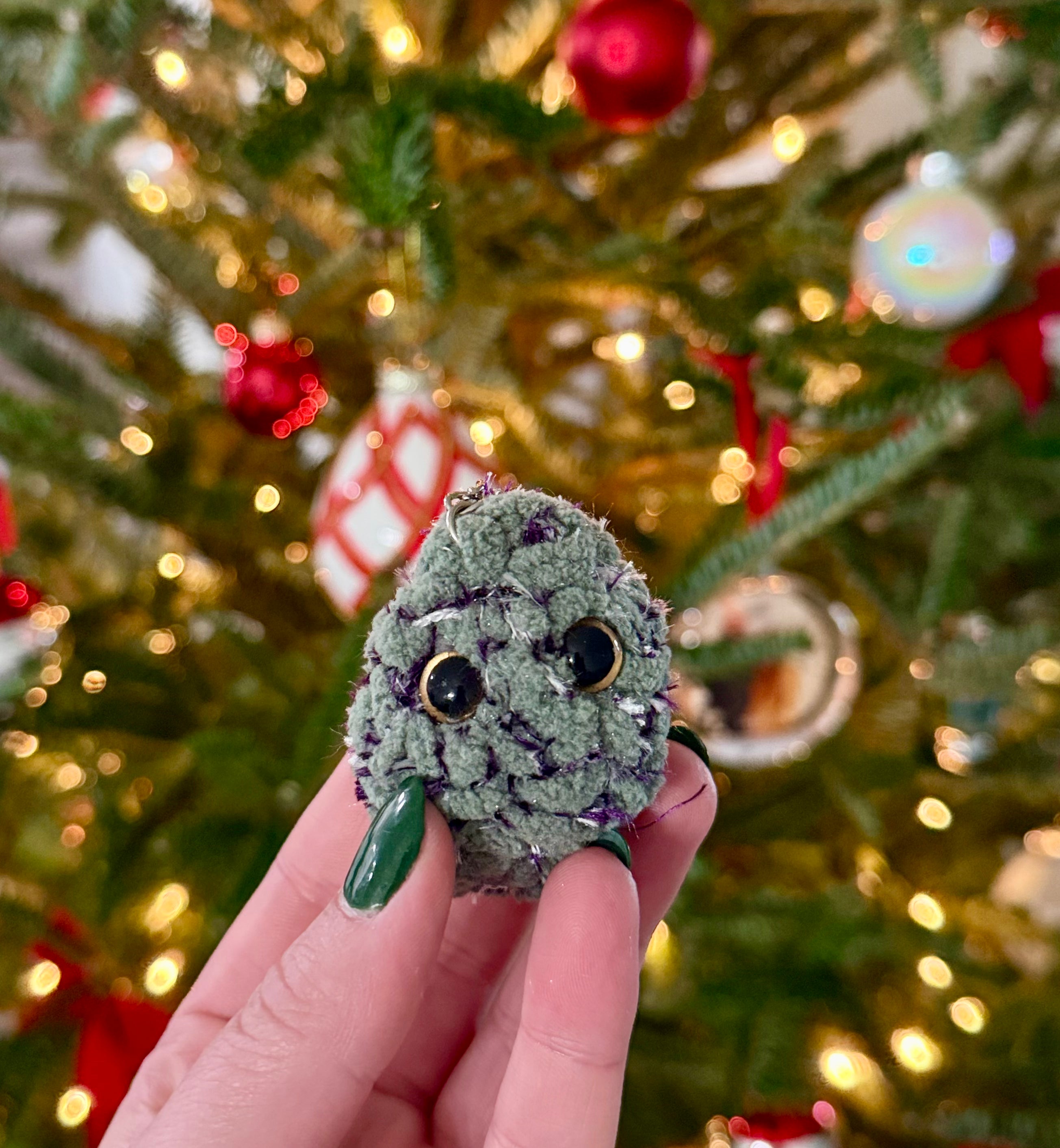 Purple & White Keychain