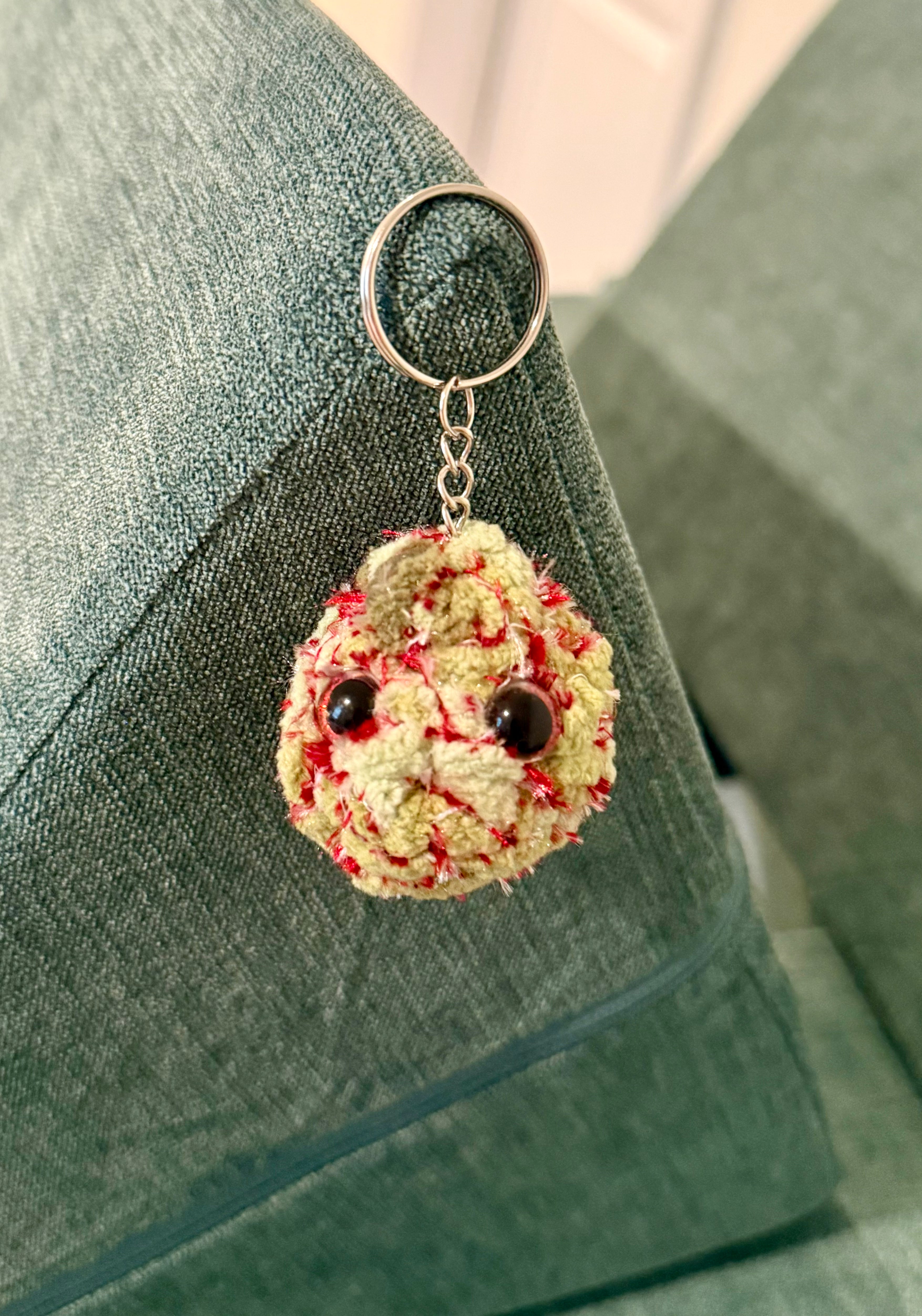 Red & White Tri-Color Keychain