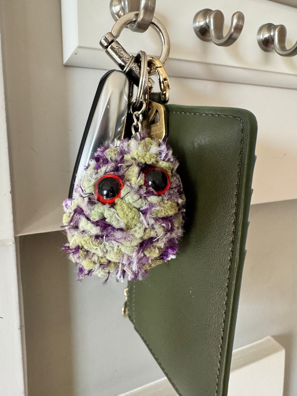 Purple & White Tri-Color Keychain