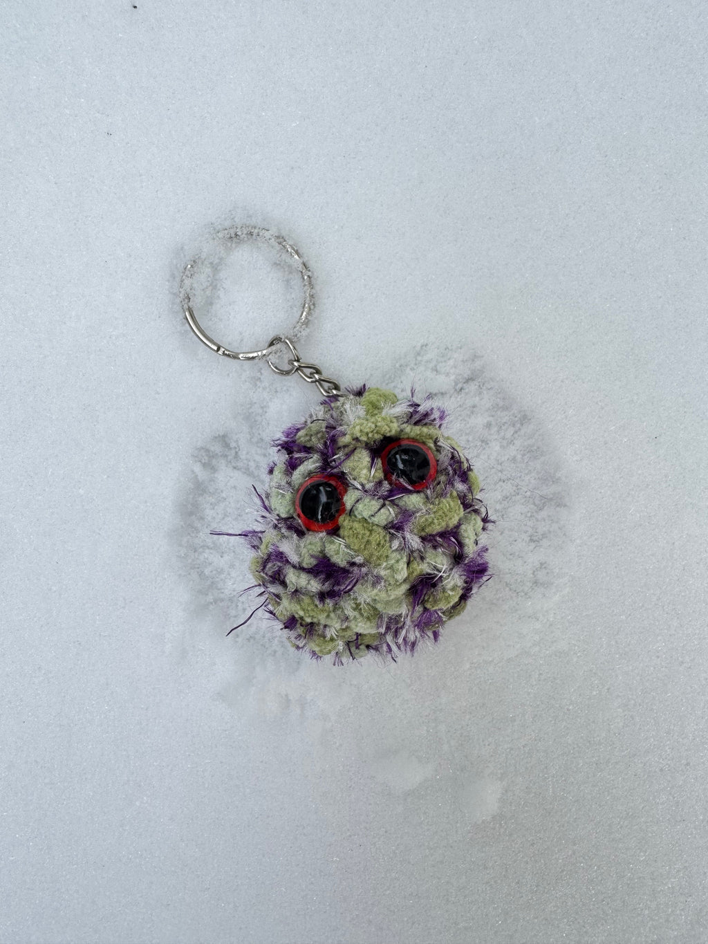 Purple & White Tri-Color Keychain