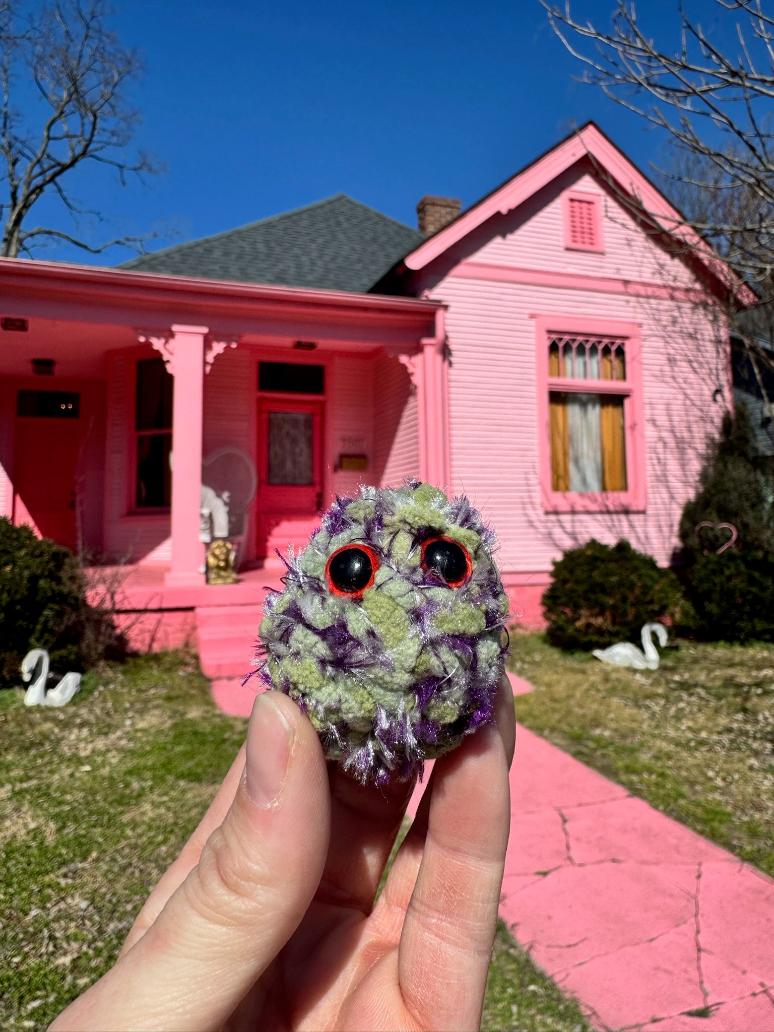 Purple & White Tri-Color Keychain